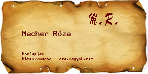 Macher Róza névjegykártya