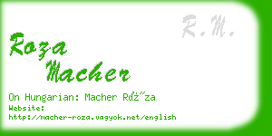 roza macher business card
